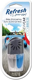 Refresh Your Car! E300877301 Dual Scented Oil Wick, New Car/Cool Breeze