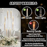 Vista 5 de 16 piezas de 8 brazos de candelabros de acrílico para centros de mesa, portavelas transparentes con pantalla para decoración de mesa, centro de mesa