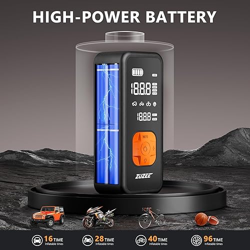 Miniatura 3 de Tire Inflator Portable Air Compressor - 4X Faster Inflation, 150PSI Air Pump for Car Tires with Digital Pressure Gauge/LED Light, Portable Tire