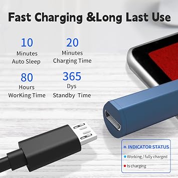 Stylus Pen, Black, for Microsoft Surface | 4096 Pressure, Palm Rejection, Magnetic Attach, USB Fast Charge, MPP 2.0