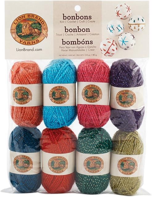 Lion Brand Yarn Company 1-Piece Bonbons, Celebrate, Multi-Colour,8 x 38.3 yd/35 m
