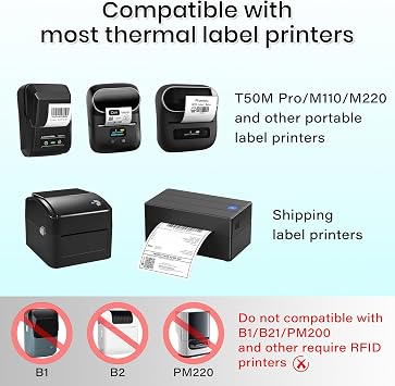 Khaki Thermal Labels 1.963.14 Waterproof Vinyl Stickers for M110