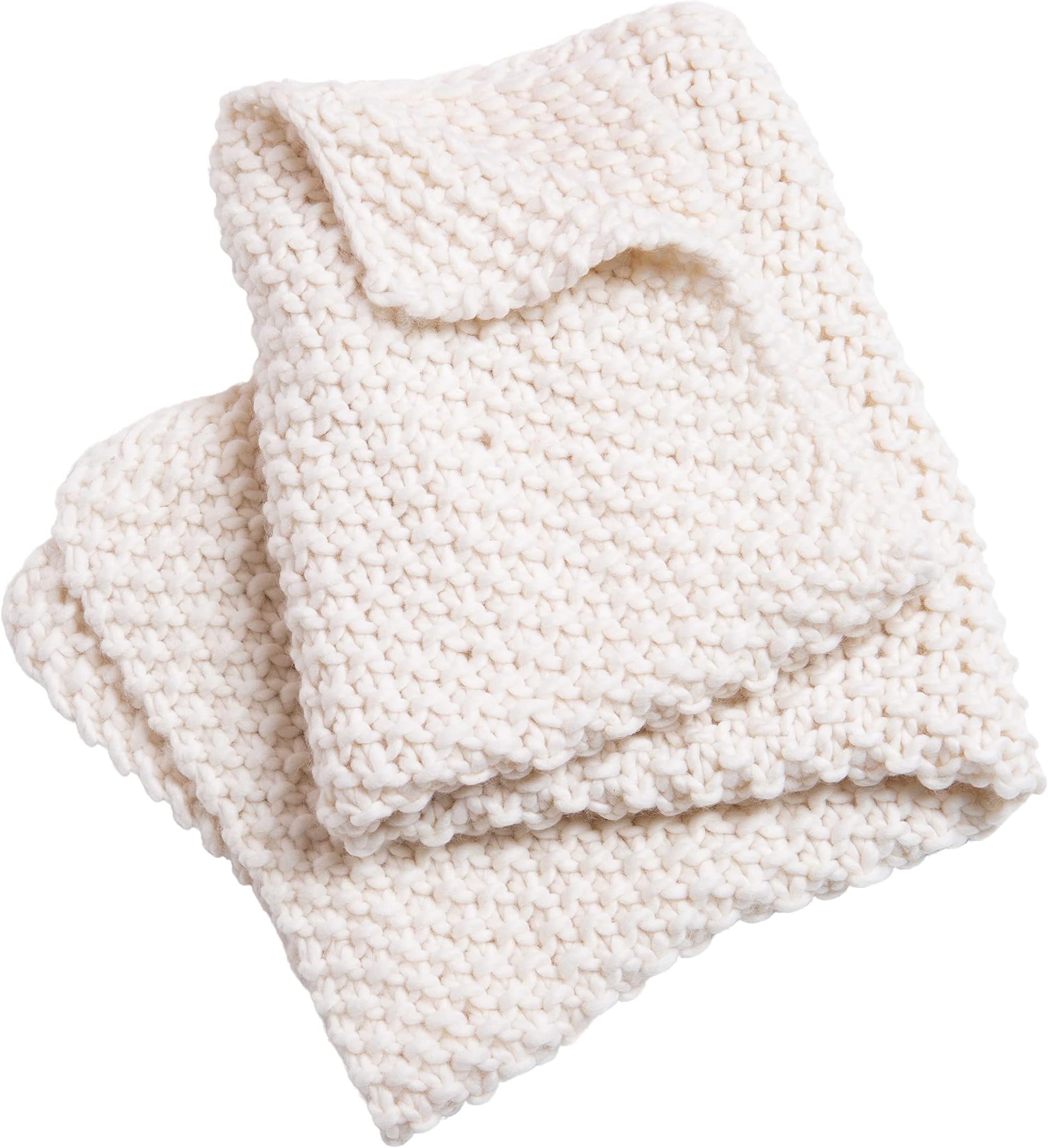 Wool Couture Louis Baby Blanket Knitting Kit – Beginner Skill Level – Includes 4 Balls of 100g Merino Wool Cheeky Chunky Yarn, Sewing Needle, How-to Guide, and Pattern – Natural Cream