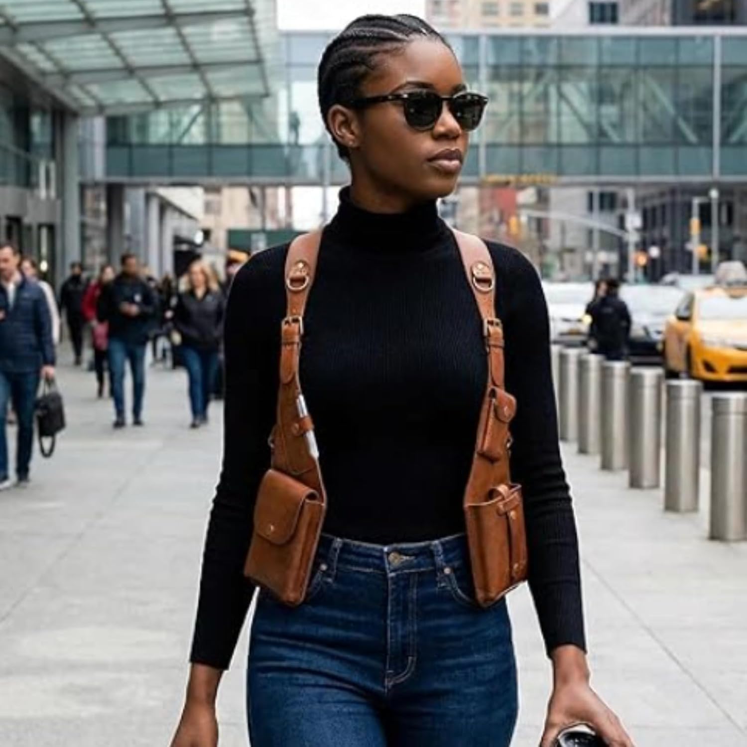 Spring 2026 Unisex Premium Leather Adjustable Underarm Shoulder Bag for Biker Men & Women, Hidden Strap Wallet with Double Pockets for Outdoor Travel, Hiking