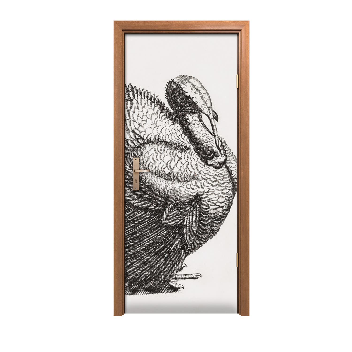 Autocollant de porte lavable et repositionnable oiseau 80x200