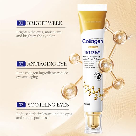 VALLEYGLOE Collagen Eye Cream for Dark Circles, Brightening Firming