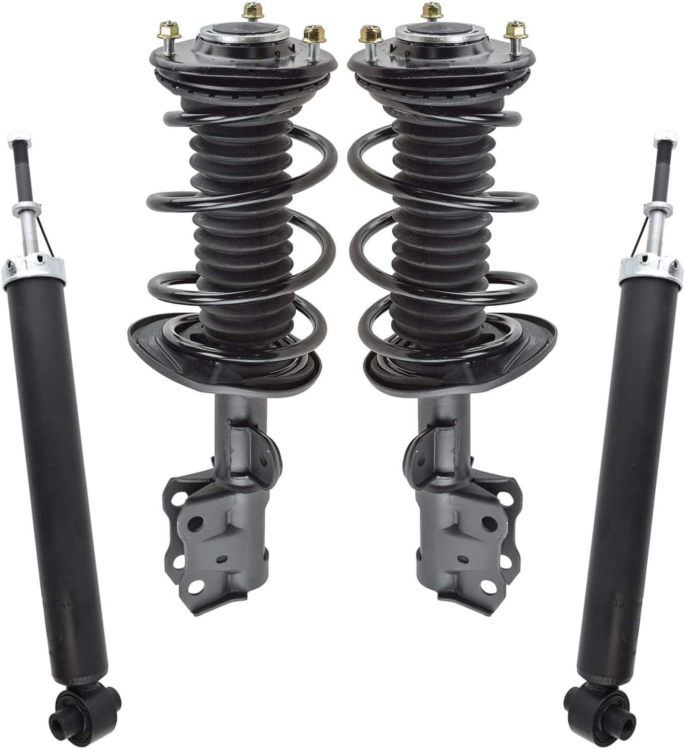TRQ Front and Rear Complete Strut Assembly & Shock Absorber Kit Complete Strut & Coil Spring Assembly Compatible with 2010-2015 Toyota Prius 2013-2015 Prius Plug-In