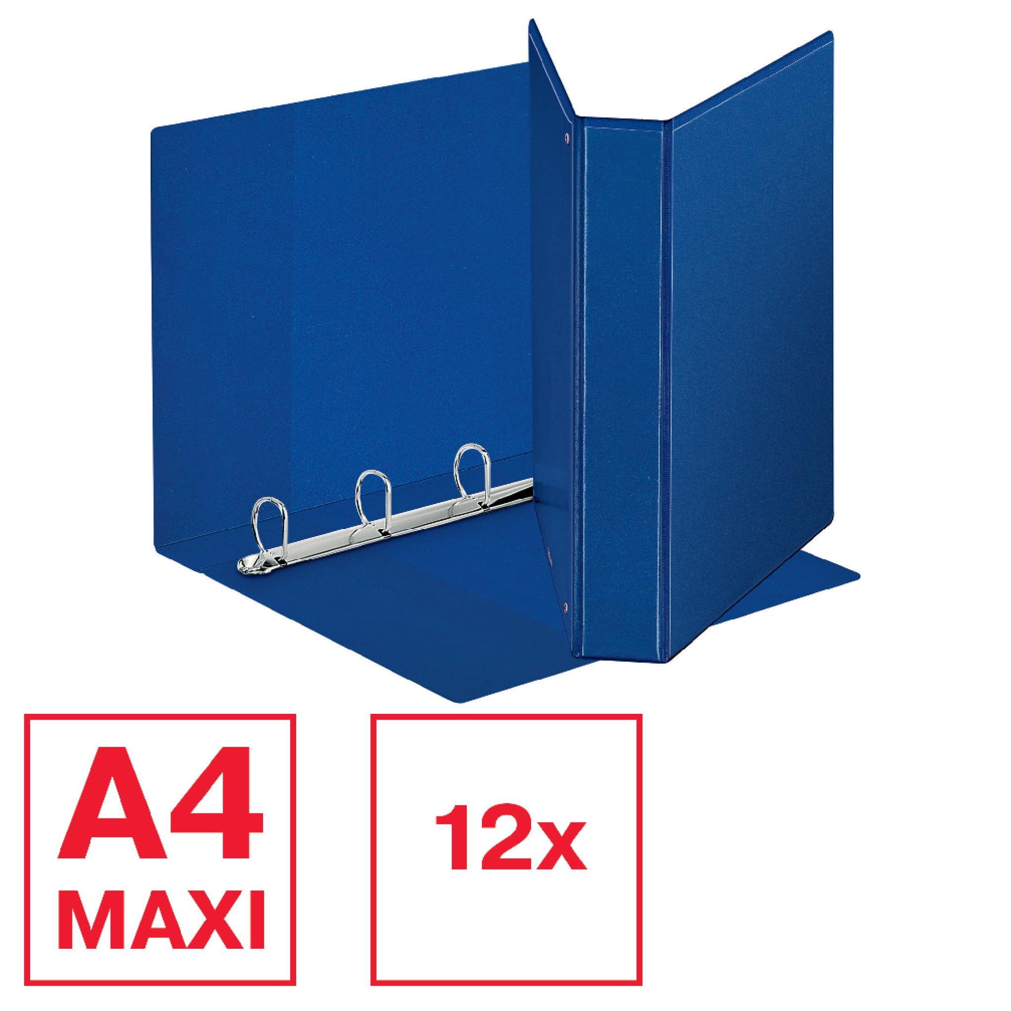 Raccoglitore personalizzabile Display - 4 anelli a D 40 mm - dorso 5,9 cm - 22x30 cm - blu - Esselte - Conf. 12 Pezzi