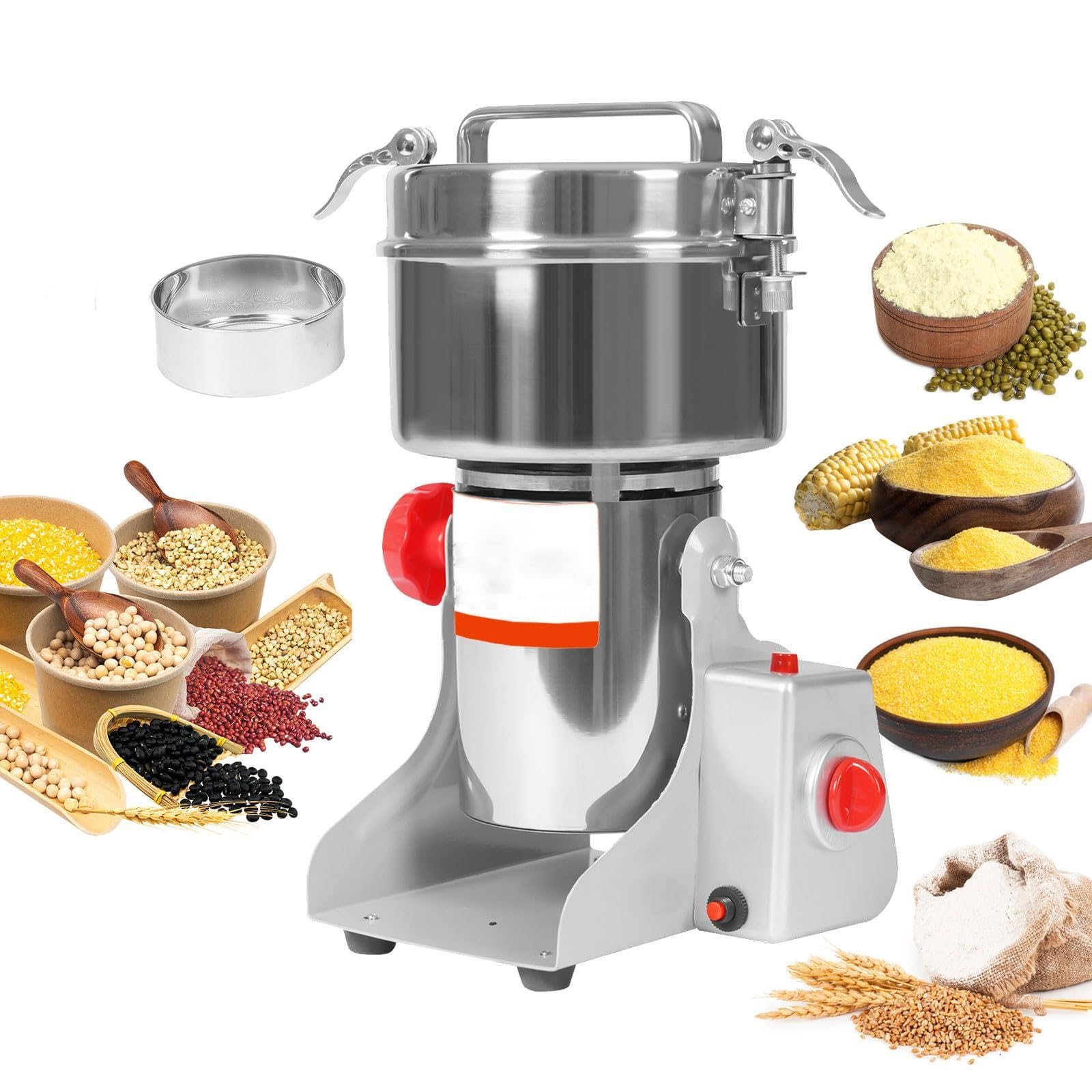Molinillo de molino de grano Molinillo de especias comercial | Pulverizador eléctrico,máquina de molienda en seco,molino de harina,for trigo,maíz,arroz,pimienta,hierbas(2500g)