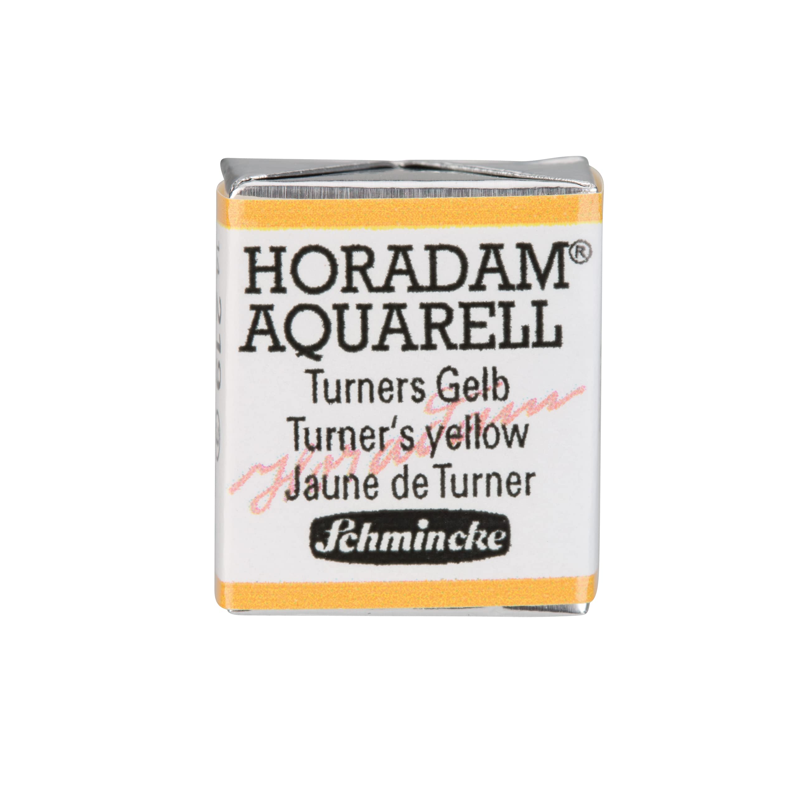 Schmincke - HORADAM® AQUARELL - finest artists' watercolour paints, 219 Turners Yellow, 14 219 044, 1/2 pan — image 1