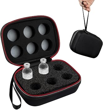Mviioe Insulin Holder Fridge Storage Carrying Case, Insulin Vial Organizer Bag Fitting 10ml Vial Short Size, Removable Design with 2 Sizes Slot Foam6 Slots