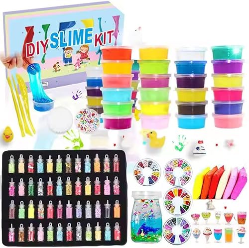 108-Piece DIY Slime Kit with 24 Colours, Glitter and Charms
