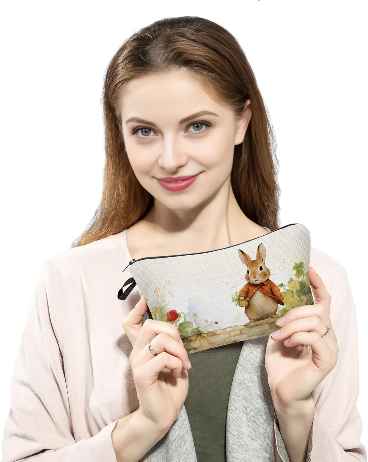 Cartoon Bunny Print Small Cosmetic Bag image 3