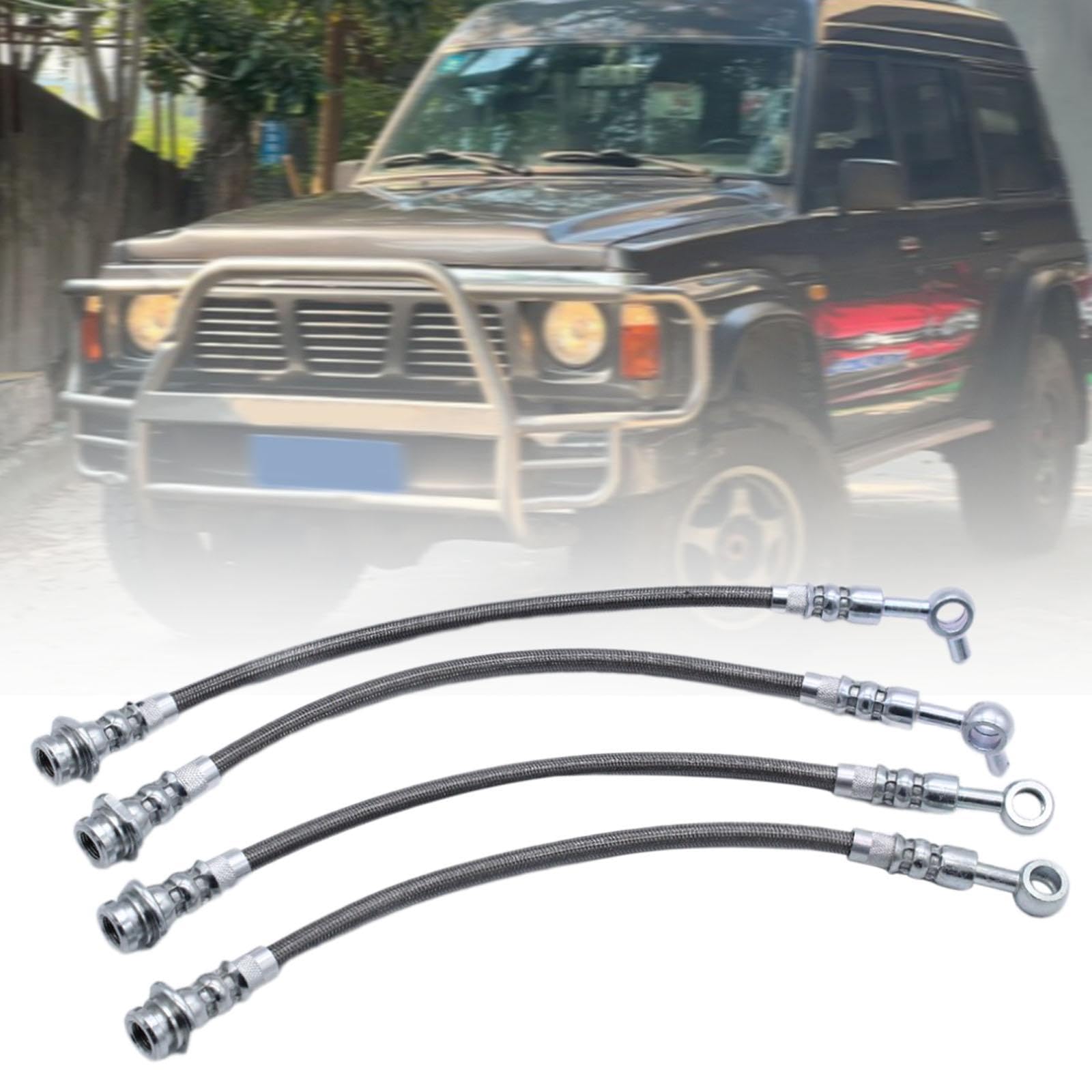 Kit de tuyaux de Frein tressés 4 pièces, pièces de système de freinage de véhicules, Kit de conduites de Frein de Remplacement pour Patrol GQ Y60