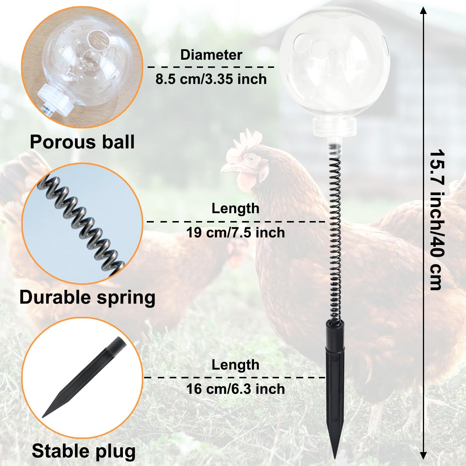 Hühner Futterautomat Mit Feder - Wackelnder Futterspender Für Geflügel