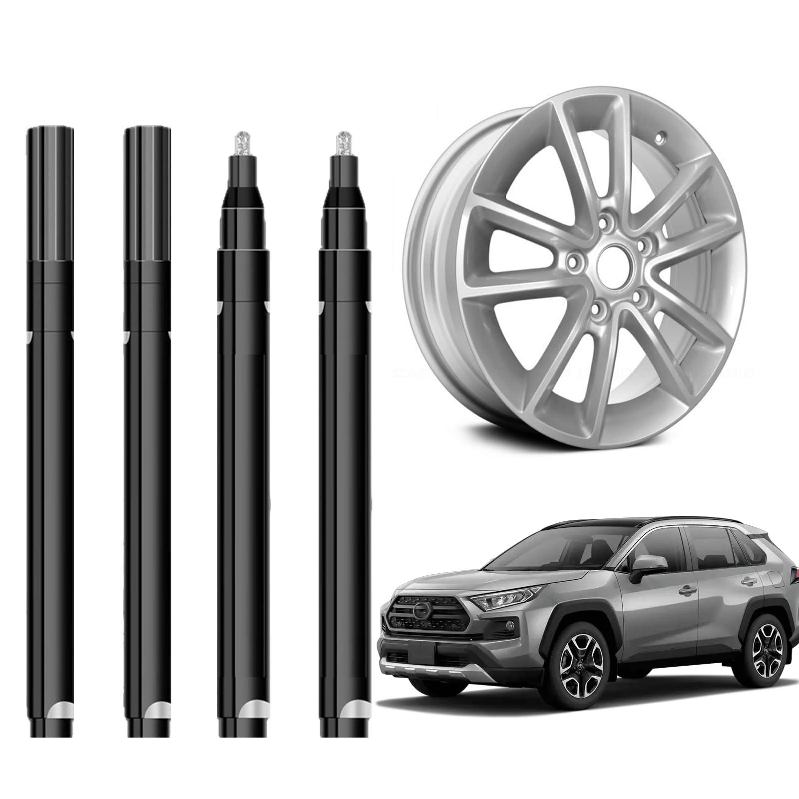 Nurila Silber Chrom Marker Set – 4 Metallic-starke Stifte Für Glas, Stein, Holz & DIY-Projekte