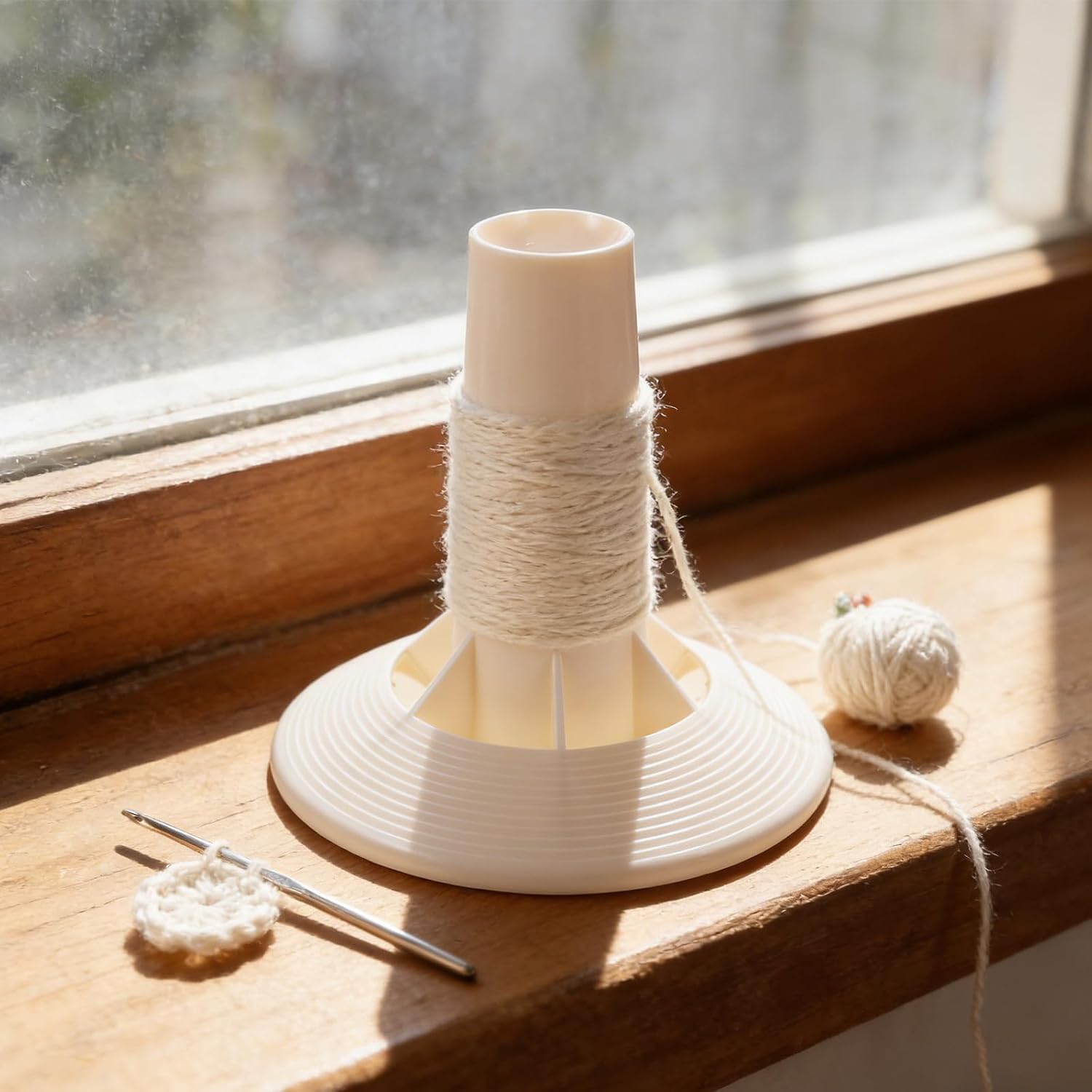 Hoement Manual Yarn Ball Winder Reel - 3.8cm Diameter Plastic Winding Machine Parts for Knitting DIY Weaving - Detachable Spinning Tube for Various Cotton Yarn Cones