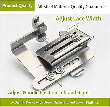 Industrial Smocking Pleater Machine, Adjustable Ruffle Presser Foot, With Adjustable Webbing Width & Presser Foot Position, All Steel Material, For Flat & Computerized Sewing Machines