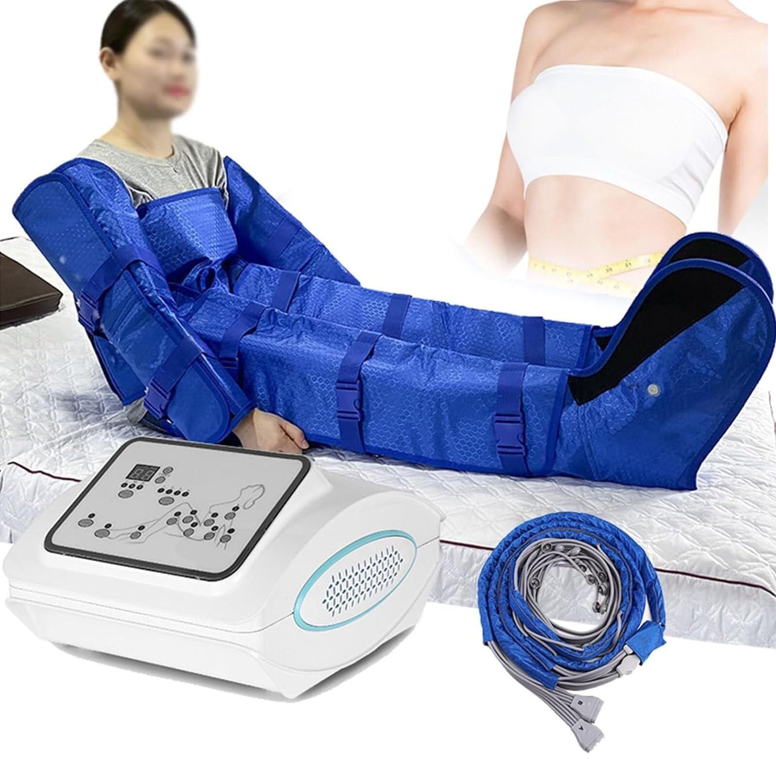 Masseur à compression d'air complet avec 16 coussins gonflables pour jambes et bras