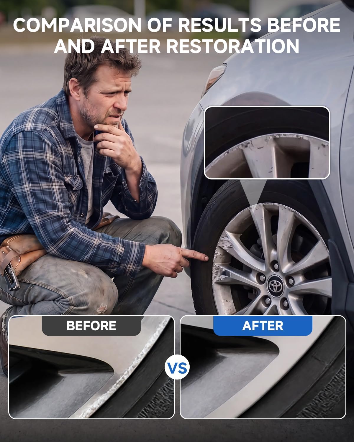 Silver Wheel Touch Up Paint for Toyota, Rim Scratch Repair Pen, Fast and Easy Tool for Fixing Scratched, Rusted, or Corroded Wheel Areas