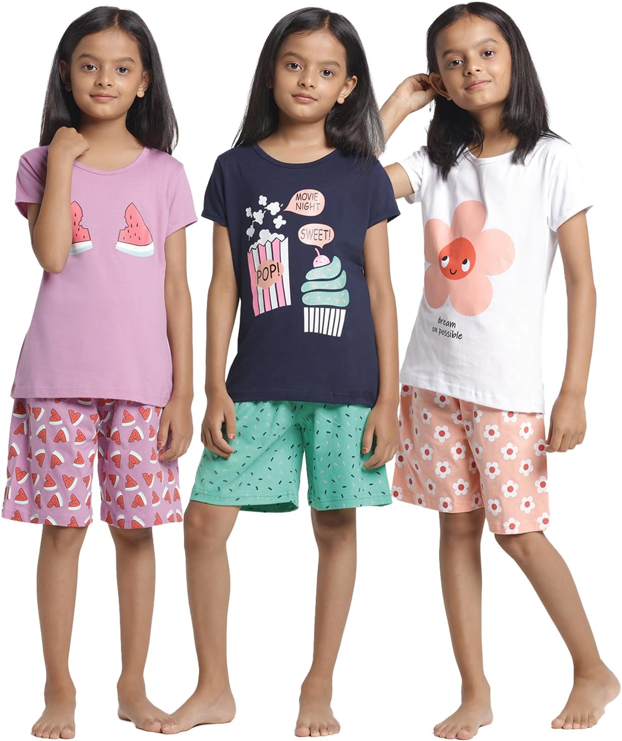 Girls GLS-TSRT-SHRTS-02 Clothing Set (pack of 3)