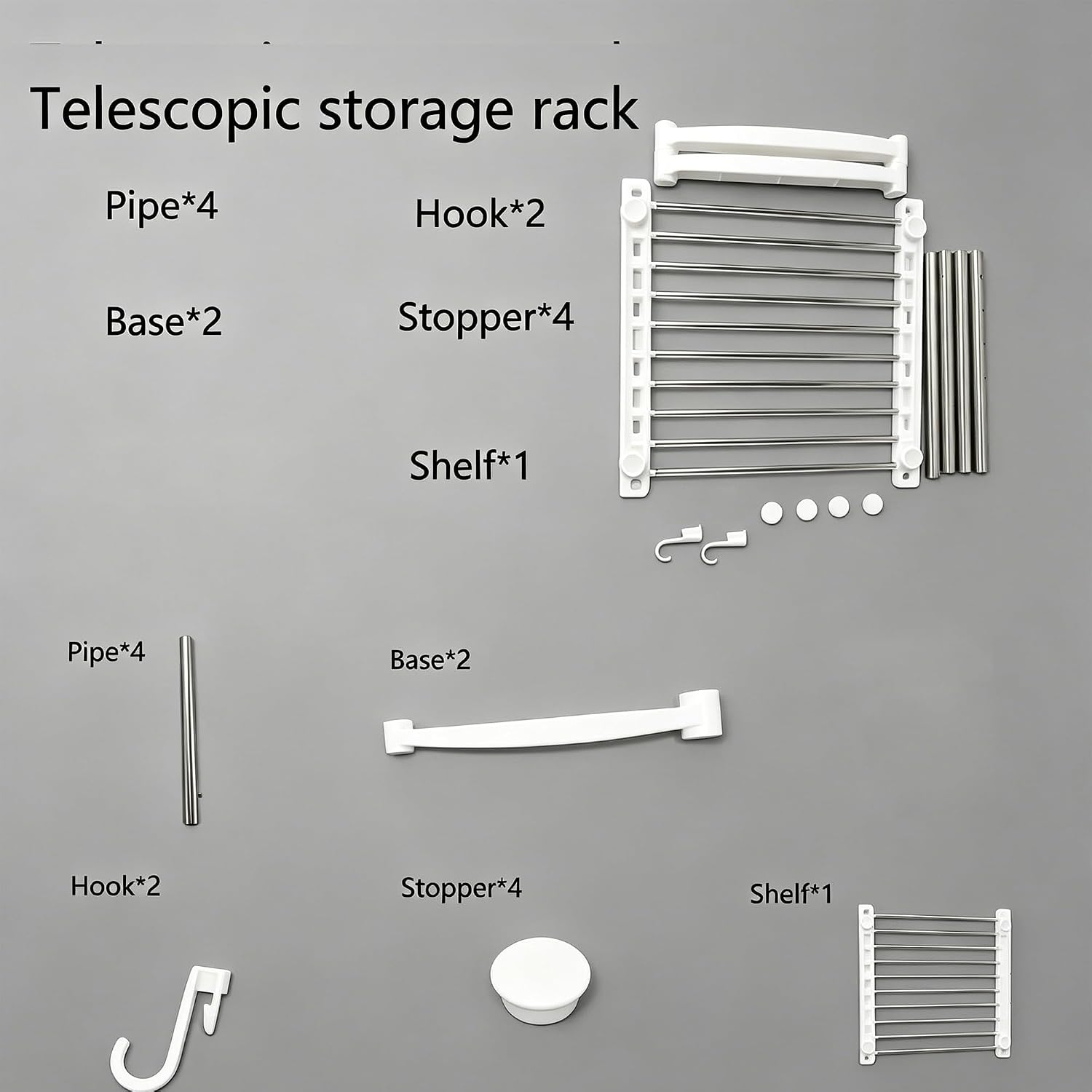 BLULEE Expandable Cabinet Organizer, Adjustable Storage Shelf White