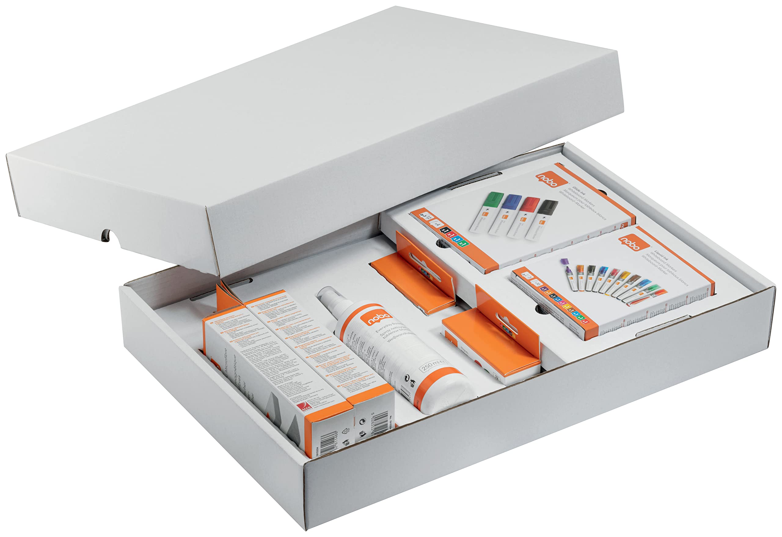Nobo Move & Meet Collaboration System Kit di Accessori per Lavagna Bianca, Include Penne Colorate per Lavagna, Gomme per Cancellare, Magneti e Spray per la Pulizia della Lavagna