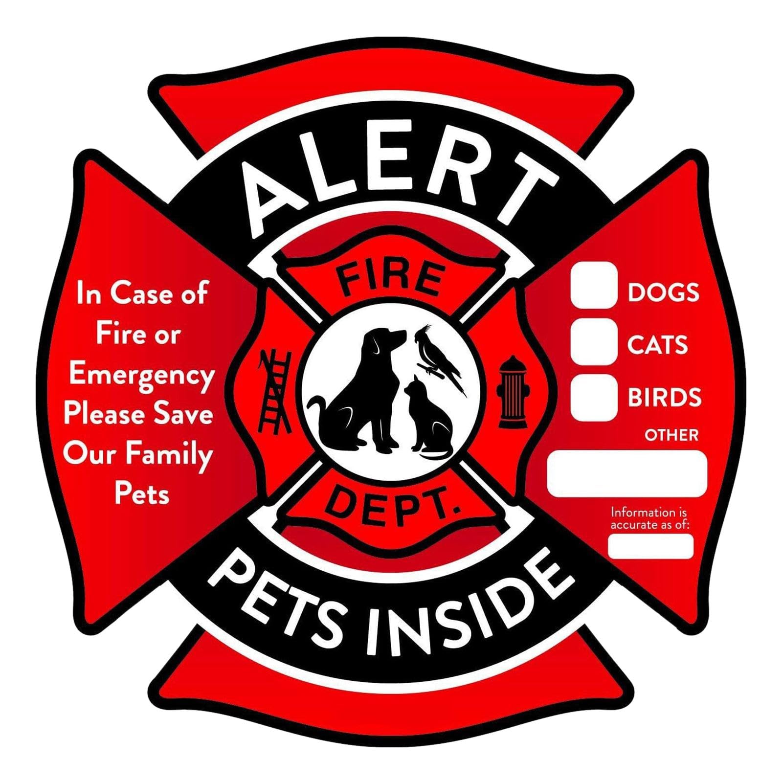 Pet Alert Sticker, Pet Rescue Stickers Fire Safety, Pet Window Cling, No Adhesive Save Our Pets Finders Window Sticker, Safety Pet Fire Rescue Sticker, Rescue Pet Decal, Pet Alert Sticker for House