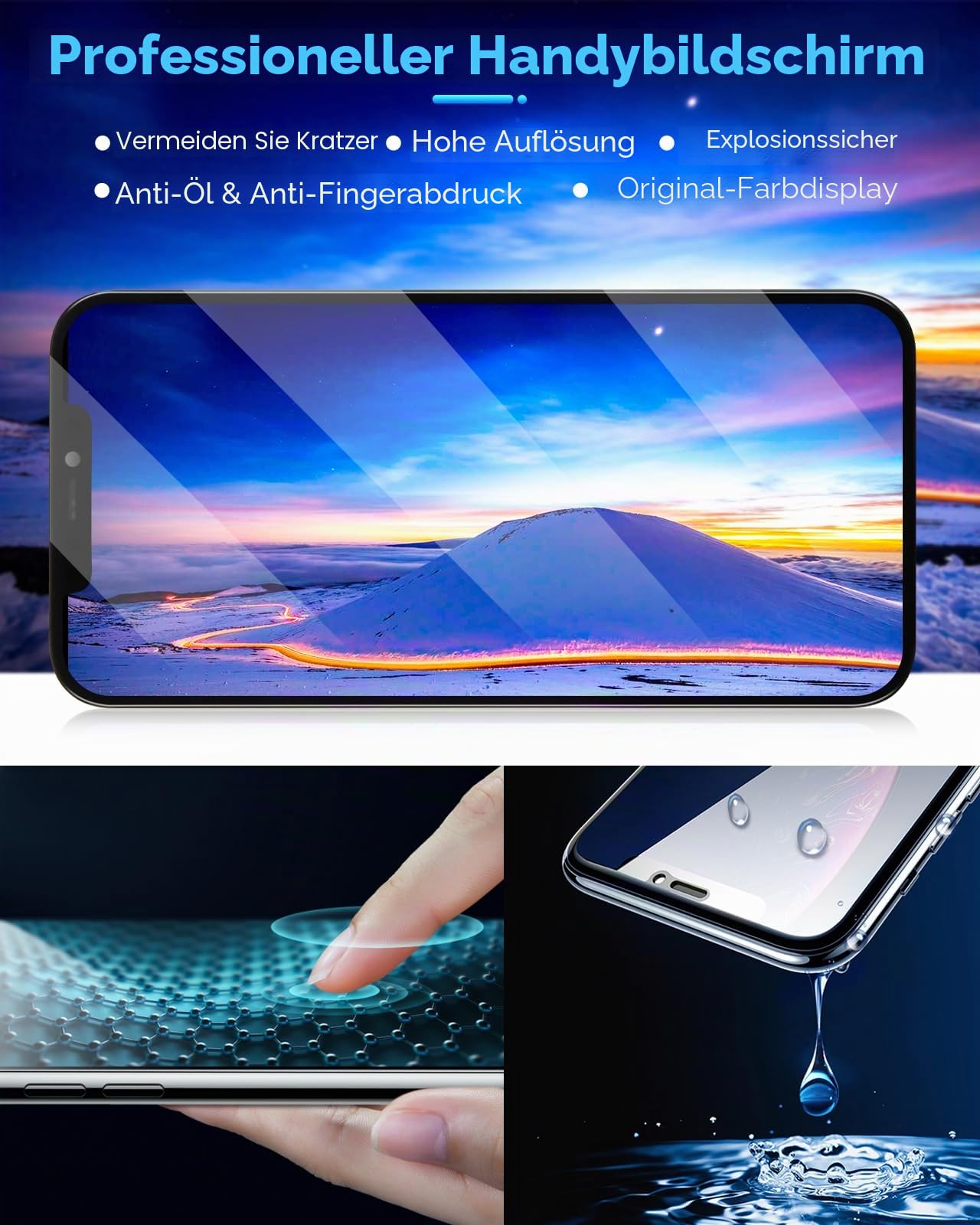 ARSSLY LCD Bildschirm für iPhone 12 Pro Max 2020 LCD Display für iPhone 12 Pro Max A2411 A2342 A2410 A2412 Touchscreen Digitalisiergerät Komplettes Panel mit Reparaturset, (Schwarz Ohne Rahmen)