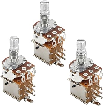 B500k Push Pull Potentionmeter Volume Tone Shaft Switch Pots for Guitar Bass, Pack of 3