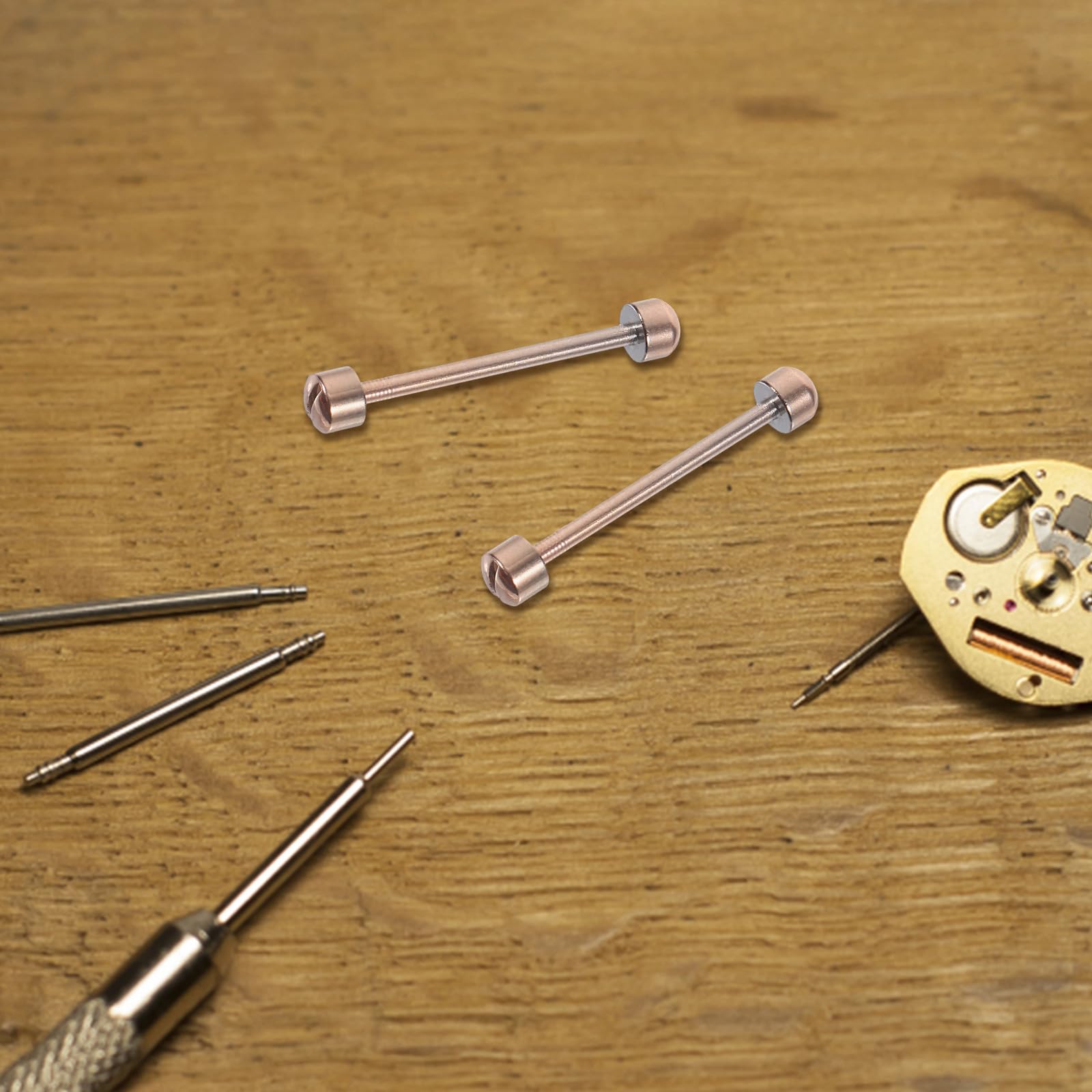 Garneck Varillas de Conexión para Reloj Tornillo, Metal Plata