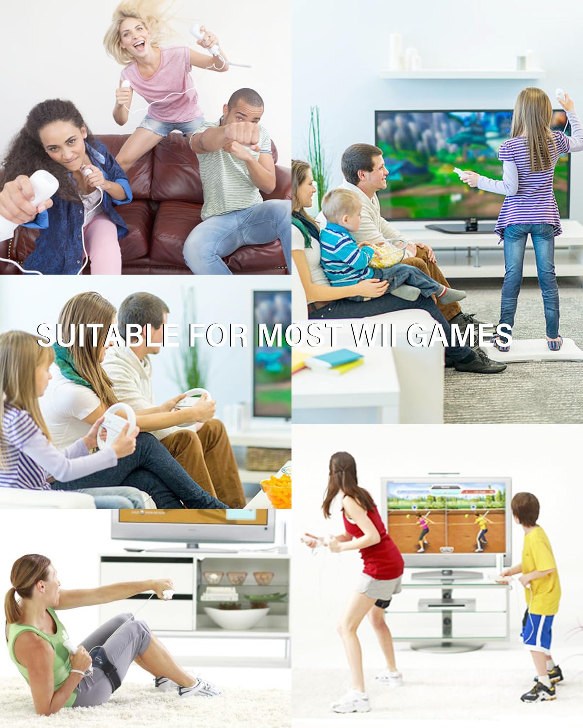 SONVIEE Wii Manette Remote Controller et Nunchuck Joystick Télécommande de Remplacement pour Wii avec étui en Silicone et Dragonne, Contrôleur sans Motion Plus