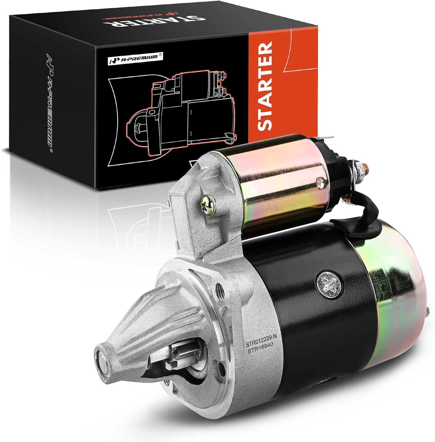 A-Premium Starter Motor Compatible with Hyundai Accent 1995-2001, Stellar & Dodge Challenger, Colt, Ram 50 & Eagle Summit, Talon & Mitsubishi Eclipse, Galant & Plymouth Conquest, 12V 0.9KW 8 Teeth CW