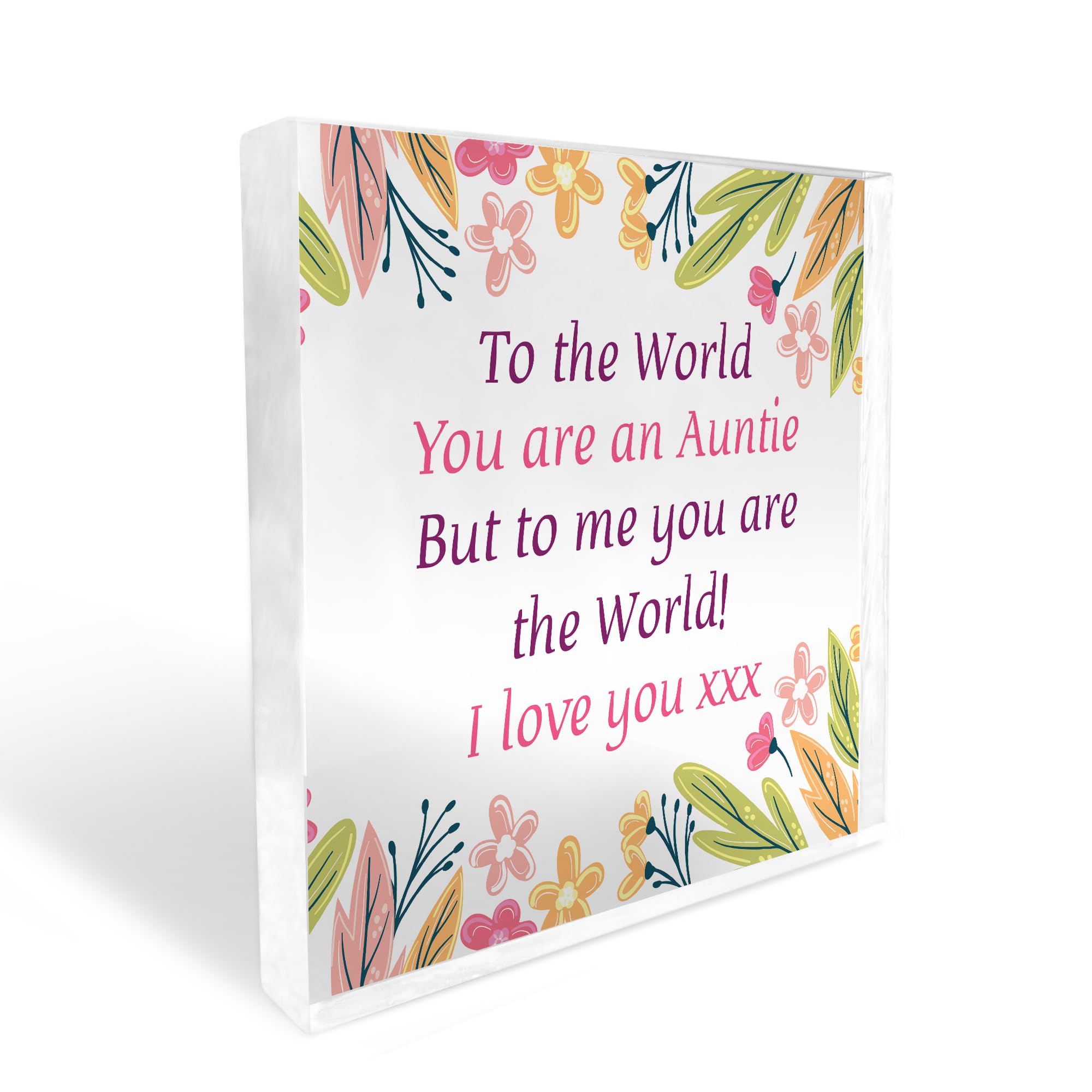 Red Ocean Auntie Gifts From Niece Nephew Best Auntie Gifts Acrylic Block Gift For Auntie Thank You Gift For Her