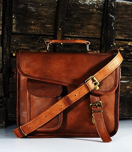 Miniatura 8 de URBAN DEZIRE Maletín pequeño de cuero genuino para hombre, bolso de mensajero para iPad Tab Tablet 11 compatible con producto de Apple