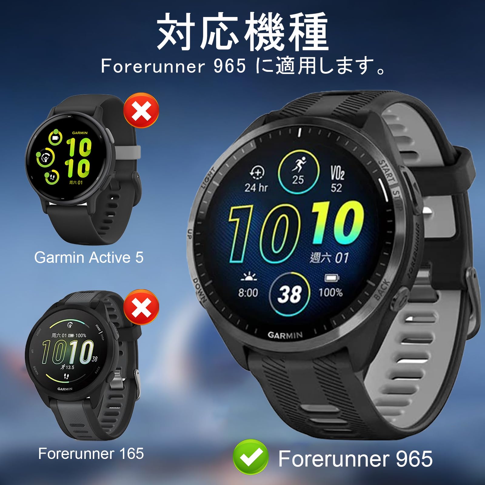 Amazon.co.jp: 【2枚組】Garmin Forerunner 965 用 ケース ガラス