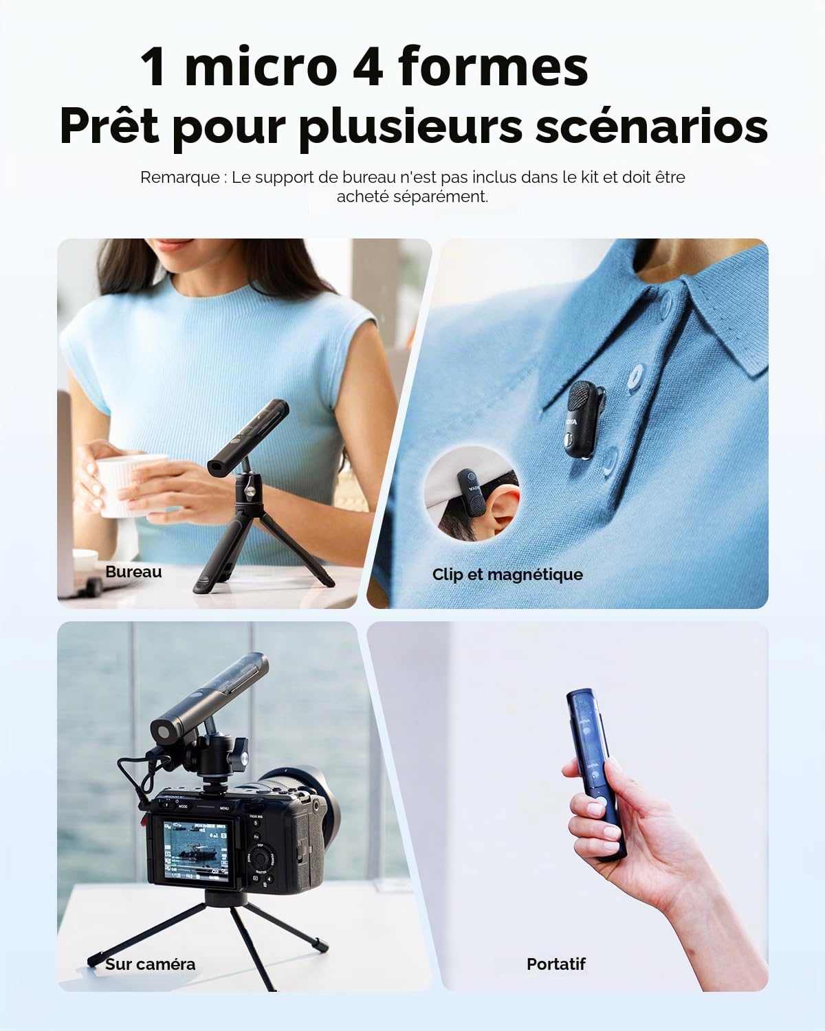 BOYA Magic Micro Cravate sans Fil Mini Microphone téléphone Portable (2TX+3RX) pour iPhone/Android/PC/Camera, 48 kHz/24 Bits, 30H, pour vlog Interview Youtube Livestreaming
