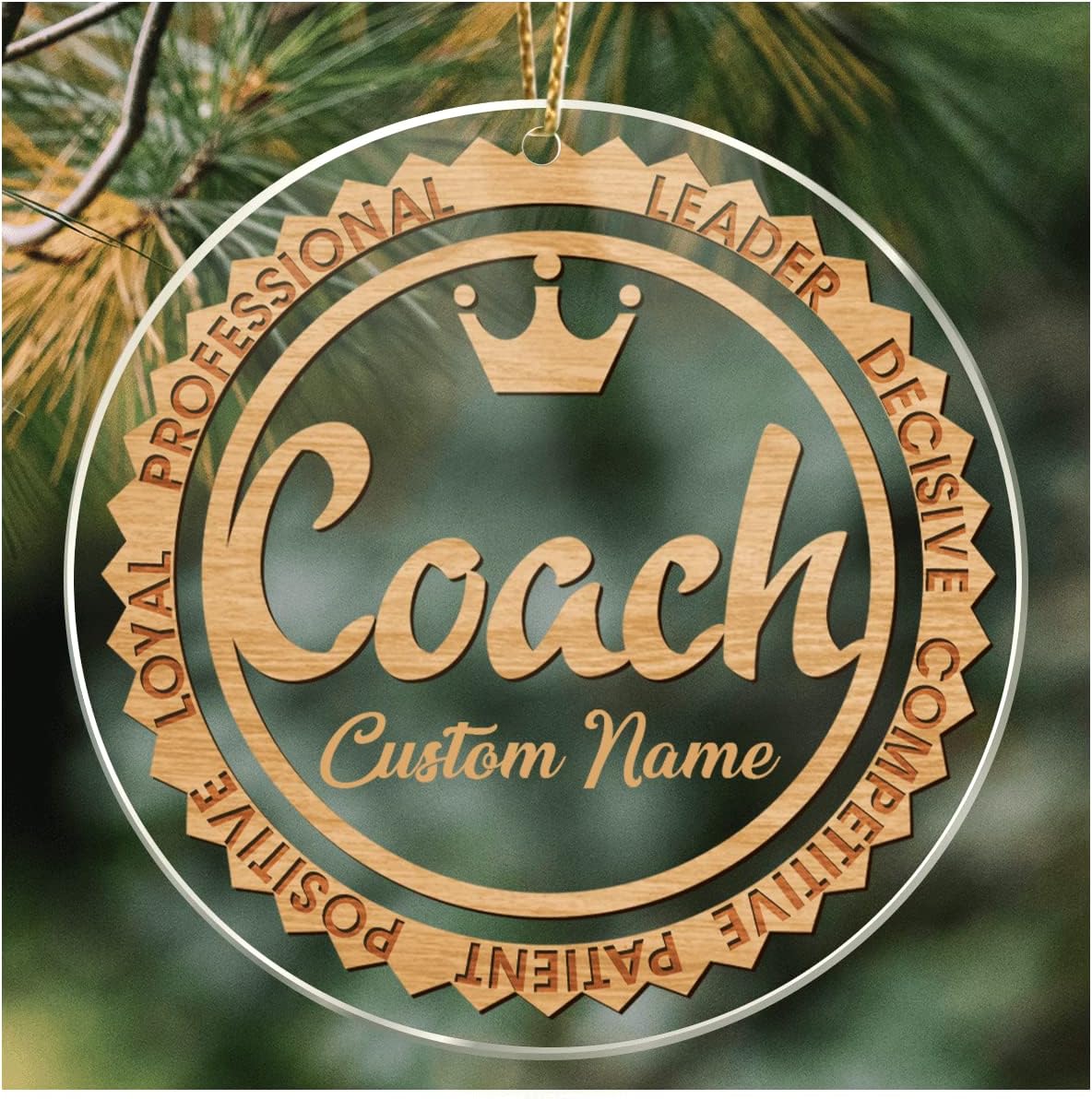 CUBICER Personalized Coaches Ornament Sets Customized Trainer Instructor White Acrylic Ornaments Christmas Pine Tree Hanging Decorations for Adults Men Women Xmas Holiday Party