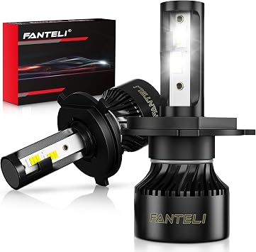 2x H4/9003 Bulbs, 40000LM 900% Brighter 11 Size, No Adapter Required, 6500K Cool White IP68 Waterproof Off-Road Lights, Pack of 2
