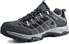 Knixmax Men's Waterproof Hiking Shoes Lightweight Walking Trainers Low Rise Outdoor Boots Grey 7