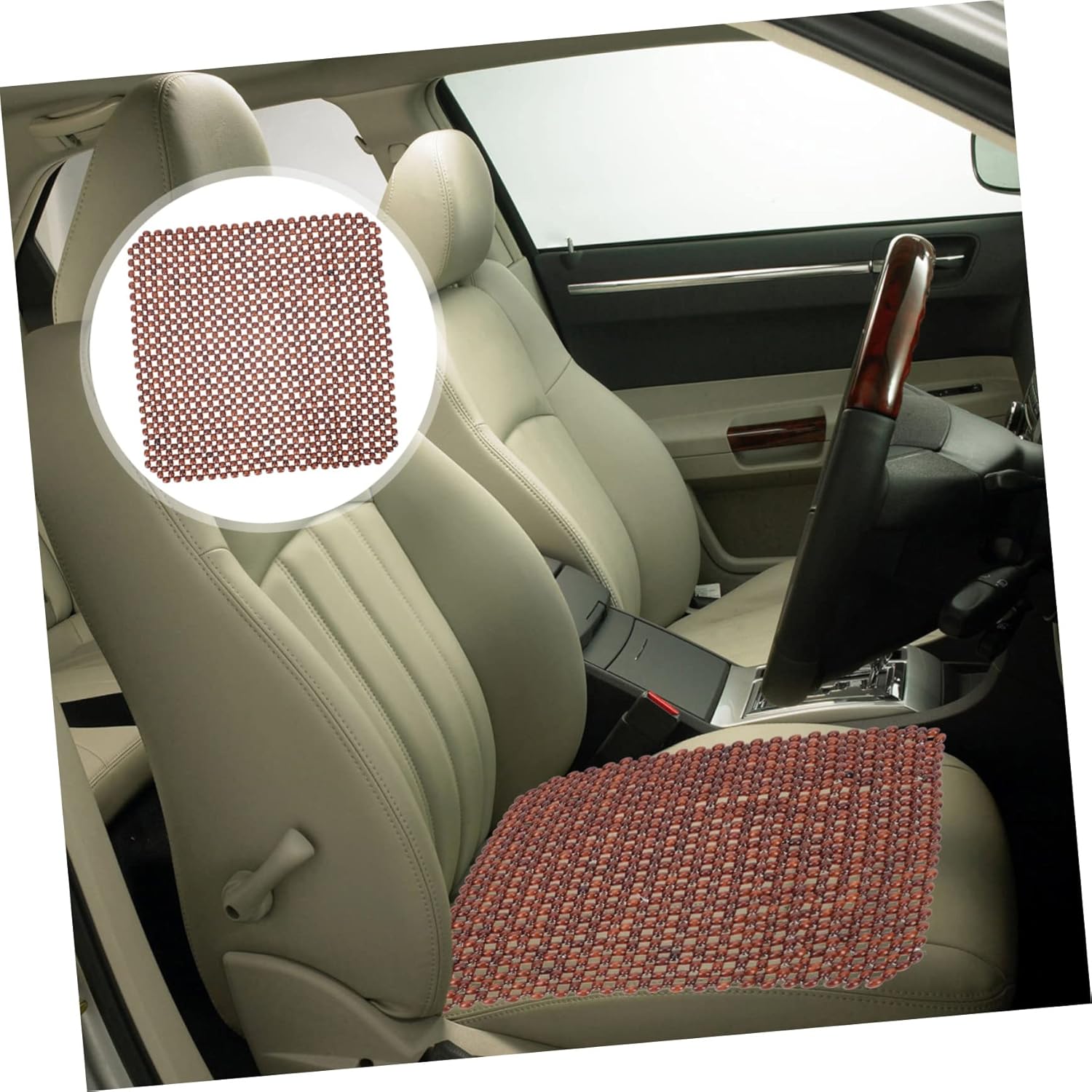 Wooden Bead Car Seat Cushion Beaded Covers for Trucks Car Wooden Beads Wood Beaded Cushion Beaded Mat Vehicle Seat Cover Cooling Seat Covers for Car Massage Beads All Seasons