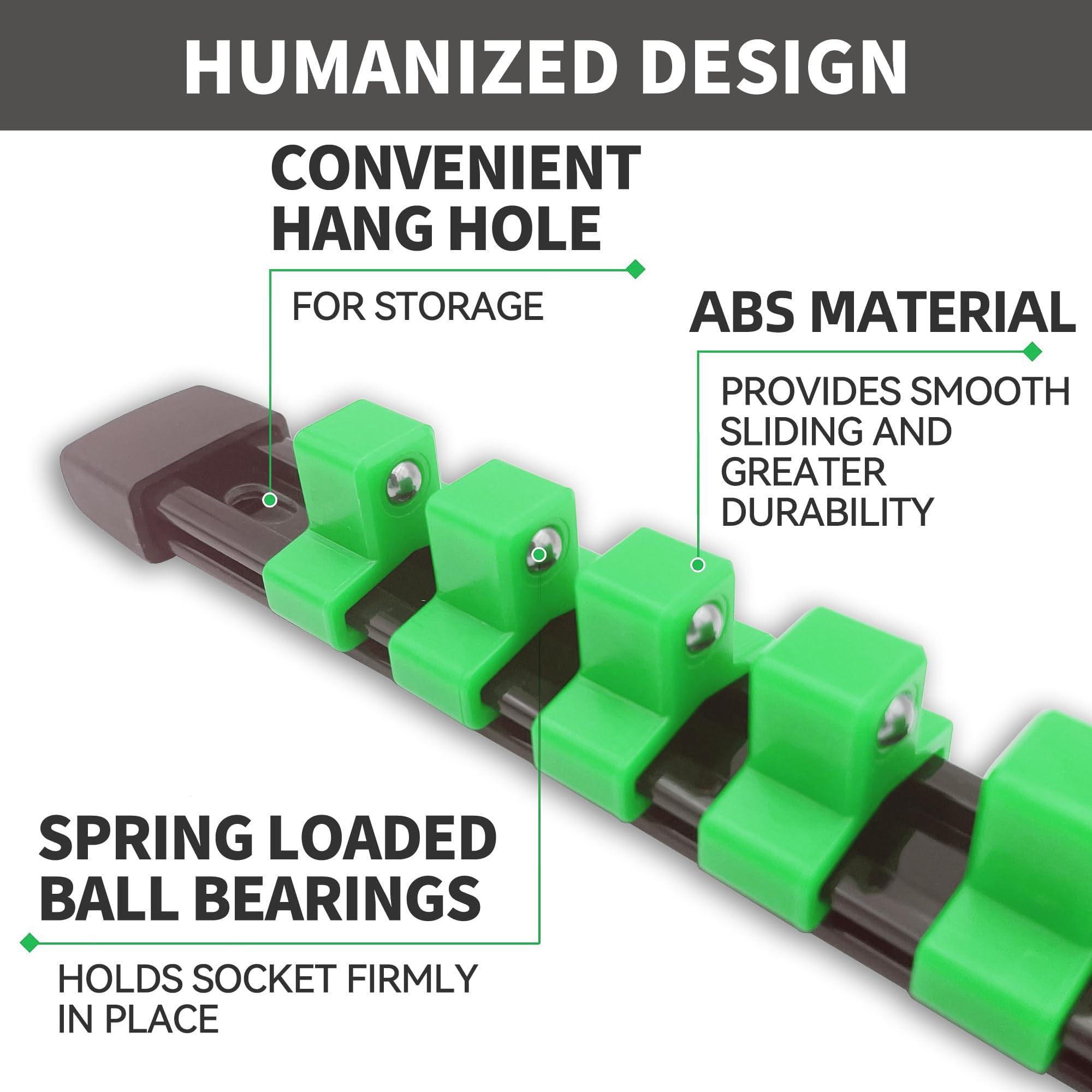 JIYOSE 1/2 inch, 3/8 inch, and 1/4 inch Drive Socket Rail Holders