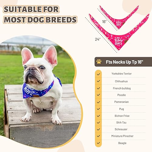 Miniatura 7 de Charcy Bandanas para perro, paquete de 4, bandana de otoño para perro niño y niña para vacaciones, cumpleaños, bufanda ajustable y duradera para