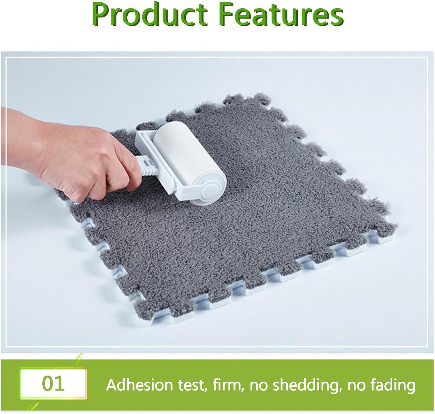 10 PCS Foam Floor Tiles Plush Foam Floor Mat EVA Foam Square Interlocking Carpet Tiles with Border Soft Fluffy Tiles Anti Slip Jigsaws Flooring Playmats Protective Flooring （12x12x0.4inch）