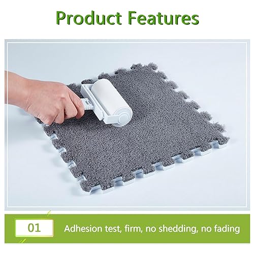 Plush Puzzle Foam Floor Mat, Bedroom Block Splicing Floor Mat,Household Washable Fluffy Play Mat Floor Tiles,Soft Climbing Area Rugs for Home Playroom Decor/Exercise Gym Mats(Western Red+light Pink+coffer)