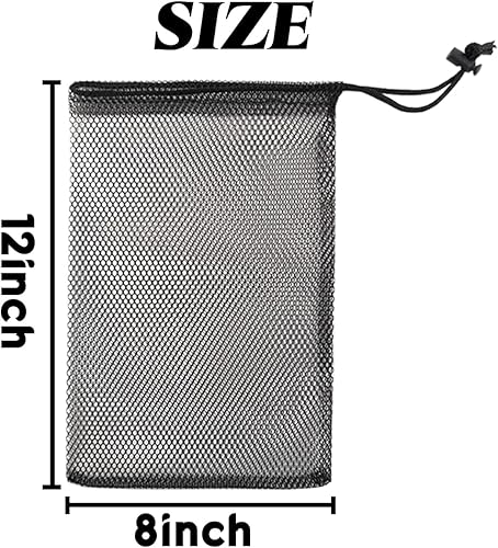 Miniatura 2 de GXXMEI 10 bolsas de malla de nailon con cordón de 8 x 12 pulgadas con cierre de cordón para lavandería, bolsa pequeña de gimnasio para baloncesto,