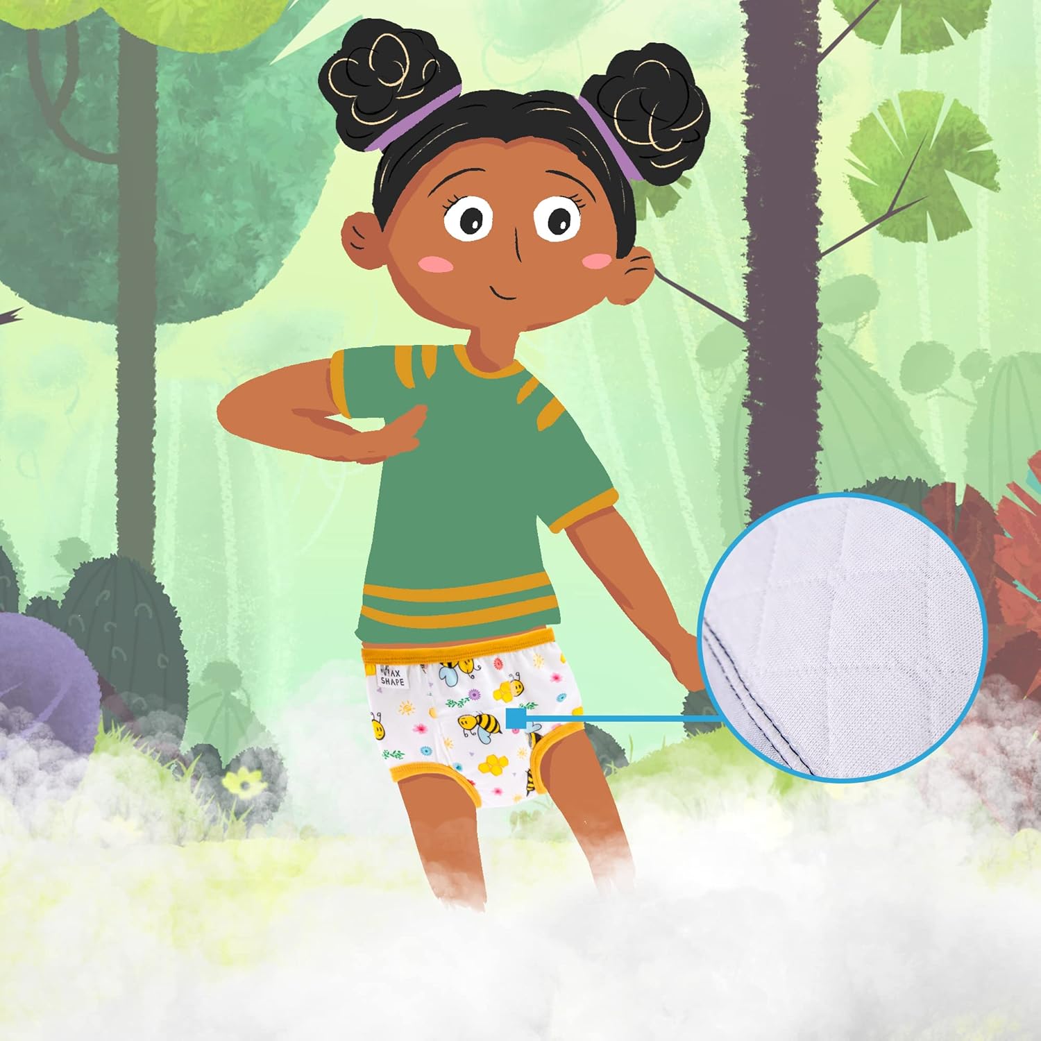 Max Shape 6 Packs of Potty Training Underwear for Girls with Supper Absorbent-Layer,Reusable Baby Toilet Training Pants Cranberry 6 Years - Image 2