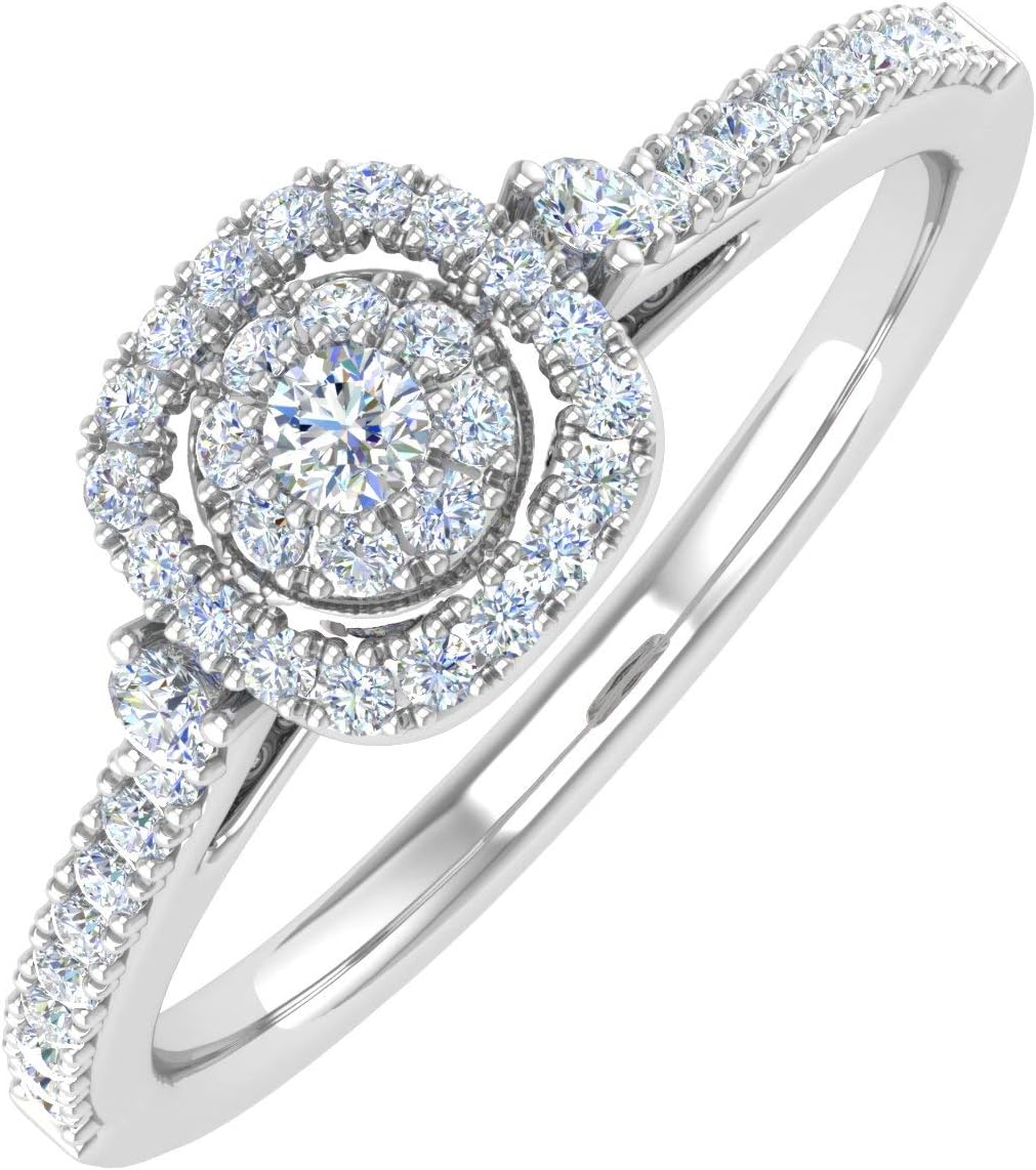 1/4 Carat Diamond Engagement Rings in 10K Solid Gold - IGI Certified