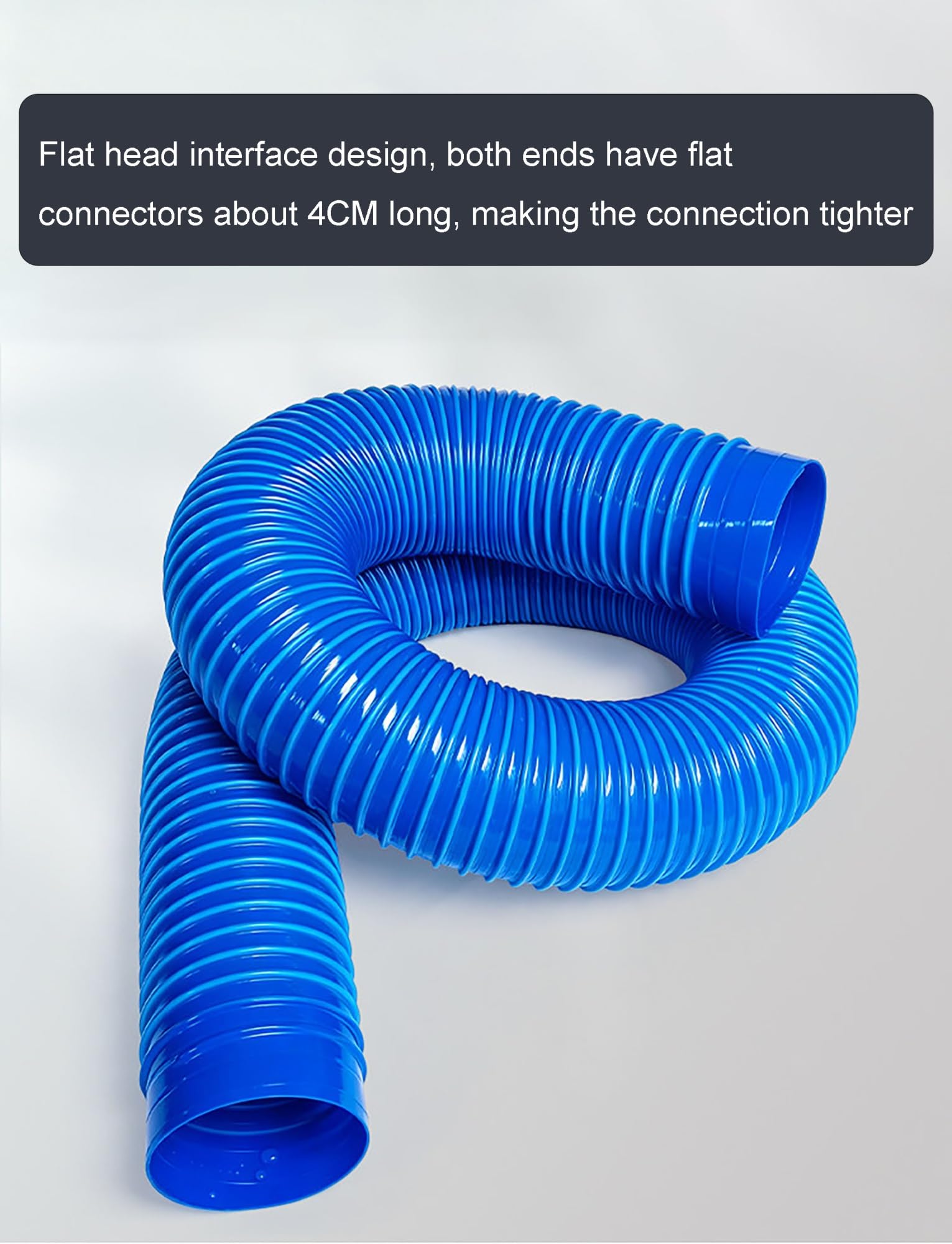 Manguera Flexible PVC Azul para Polvo y Ventilación de Humos | Manguera PVC Reforzada, -40~80°C, Interior Liso para Aspiradora, Polvo y Drenaje(110mm-L9.8 ft)