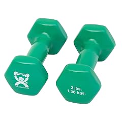 CanDo Vinyl Coated Dumbbells Pair Green 3 lb 2pc Handheld Weights for Muscle Training and Workouts Color Coded